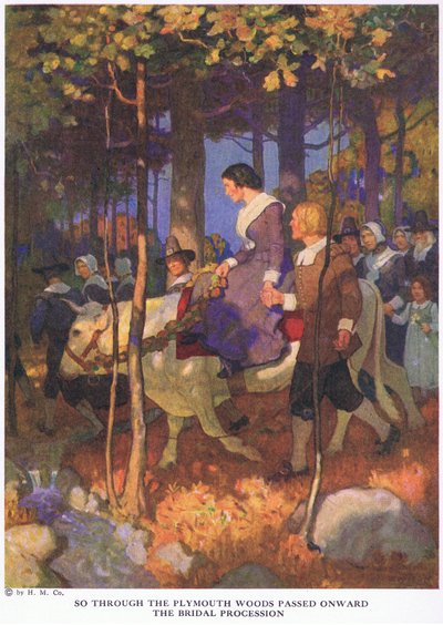 Così attraverso i boschi di Plymouth passò il corteo nuziale da Newell Convers Wyeth